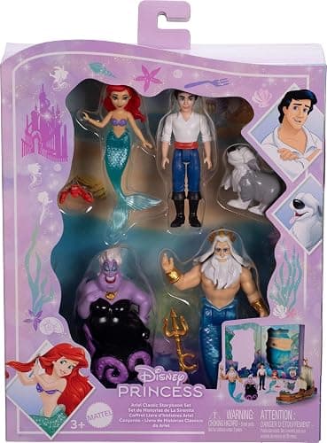 Mattel Disney Princess Toys, Ariel Mermaid Doll Story Set with 4 Small Dolls, 2 Animal Figures & 1 Accessory, Inspired by Disney The Little Mermaid thumbnail 5
