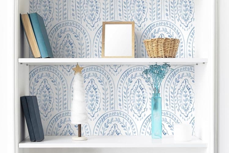 EeeComing Blue Peel and Stick Wallpaper Boho Wall Paper Peel and Stick Modern Contact Paper Self Adhesive Wallpaper for Bedroom and Bathroom Removable Cabinet Shelf Liner Vinyl 17.3”X393” thumbnail 3