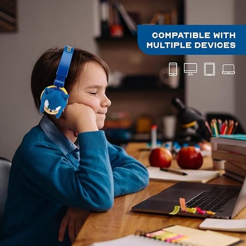 Sonic The Hedgehog - Kids Bluetooth Headphones, Wireless & Wired Over-Ear Headphones with Safe Volume, Adjustable Headband, Rechargeable Battery & Stereo Sound – Perfect for School, Home, & Travell thumbnail 6