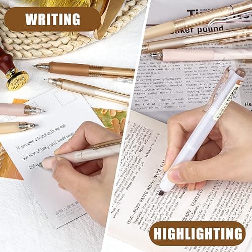 Four Candies Moor Series Gel Pens, Aesthetic Black & Brown Ink Pens with 0.5 mm Fine Point, Boho School Office Supplies Neutral Beige Desk Accessories, Set of 12 thumbnail 7