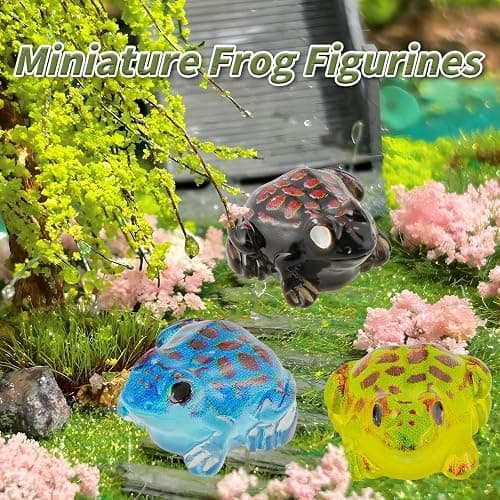 Exasinine 50Pcs Luminous Mini Resin Frog 10 Colors Miniature Frog Figurines Tiny Animals for Crafts Fairy Garden Micro Moss Landscape Aquarium thumbnail 8