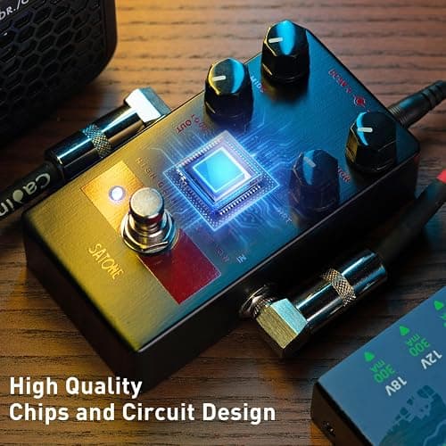 Satone S811 Riffer High Gain Distortion Electric Guitar Effect Pedal - High Gain Distortion Effect Preset Acoustic Metal Pedal with True Bypass thumbnail 3
