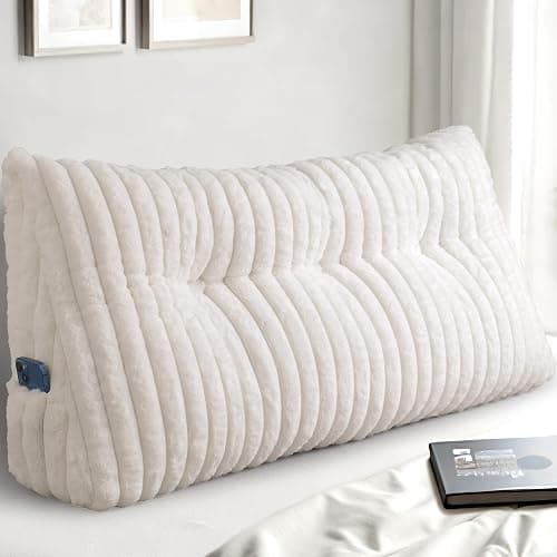 Dorivalley Headboard Pillow Twin XL, Triangular Wedge Pillow Headboard, Cushion Headboards Reading Pillows, Backrest Pillows for Sitting in Bed or Working with Removable Cover, Beige - Image 1