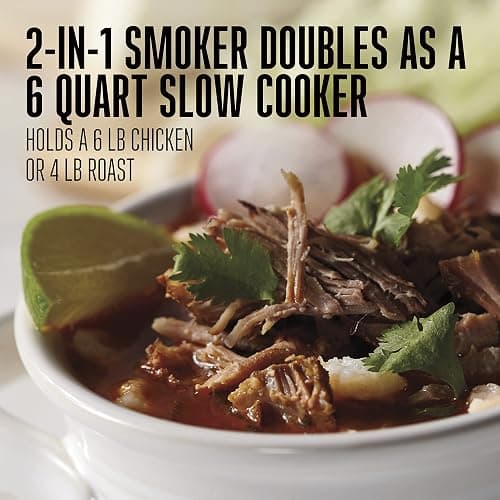WESTON BRANDS 2-in-1 Indoor Electric Smoker & Programmable Slow Cooker, 6 Quart, With 3-Tier Smoking Rack for Meat, Cheese and More, Dishwasher Safe Crock, Temperature Probe, Black (03-2500-W) thumbnail 4