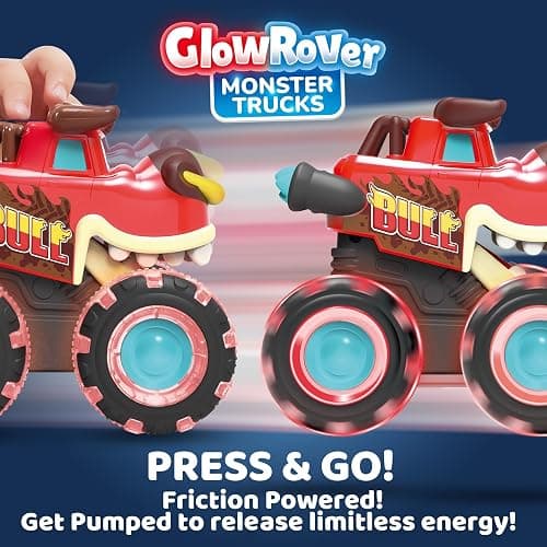 JOYIN 3 Pack Monster Truck Toy - Motion Activated Light Up Cars for Toddlers - Monster Glow Rover LED Wheels - Baby Boy Toys - Press and Go Trucks for Kids Boy Birthday Gifts Easter Basket Stuffers thumbnail 3