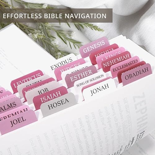 Pink Bible Tabs for Women & Men, Laminated Bible Tabs for Study Bible, Boho Theme Bible Tabs for Easy Navigation, Simplify Your Bible Reading Experience with Easy-to-Use Indexing Tabs thumbnail 4