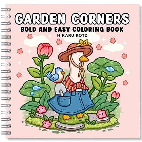 Garden Corners: Bold and Easy Coloring Book for Adults and Teens - Image 1