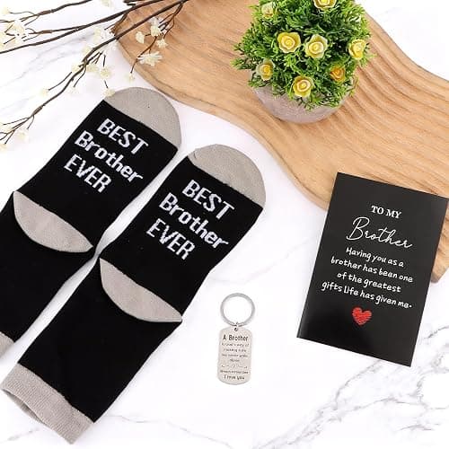 Brother Gifts for Men Christmas Gift Unique Gifts for Brother Including Tumbler Keychain Socks Pen Candle Bracelet Gift Card for Birthday Christmas thumbnail 5