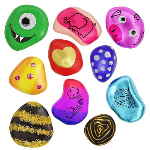 Dan&Darci Rock Painting Kit for Kids - Arts and Crafts for Girls & Boys Ages 6-12 - Craft Kits Art Set - Supplies for Rocks Paint - Best Tween Gift Ideas for Kid Activities Age 6 7 8 9 10 11 thumbnail 2