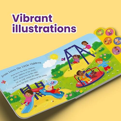 Jesus Loves Me & Other Bible Songs - Christian Sound Book for Toddlers | Interactive Board Book w/ 6 Songs & Lyrics | Faith-Based Learning thumbnail 7