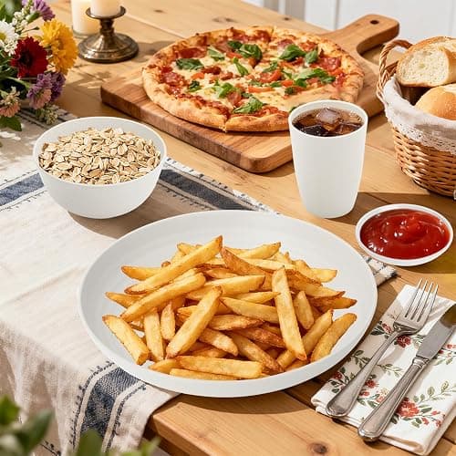 Perlapoc Wheat Straw Plates and Bowls Sets of 16，Unbreakable Dinnerware Sets for 4, Microwave & Dishwasher Safe Kids Dish Set for Kitchen, Outdoor, Camping, Party, RV- White thumbnail 7