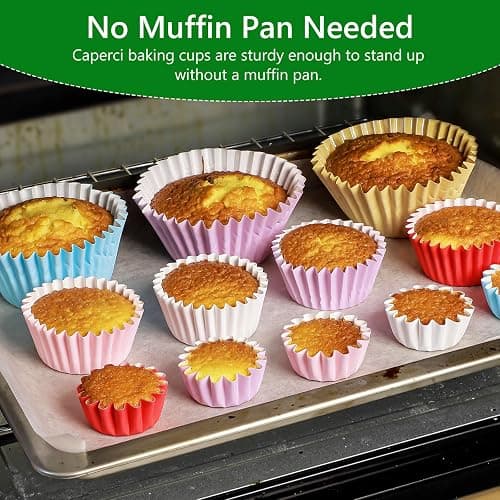 Caperci Heavy Duty Standard Purple Cupcake Liners 150 Counts - Grease-Resistant Paper Muffin Baking Cups, Odorless, No Muffin Pan Needed, Easily Peels (Orchid Bloom) thumbnail 5