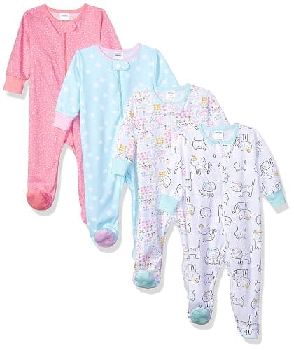 Onesies Brand Baby Girls' 4-pack Sleep 'N Play Footies Multi Pack thumbnail 2