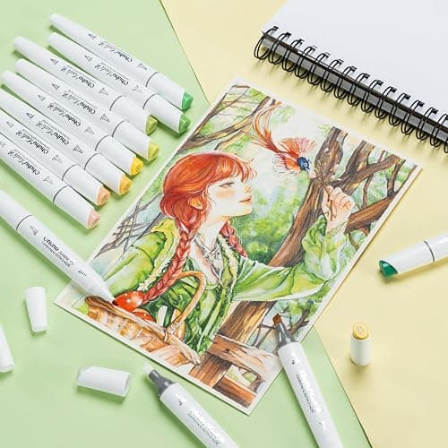 Ohuhu Markers, 108 Colours Slim Broad and Fine Double Tipped Refillable Alcohol Markers, Art Pens for Artists Adults Colouring Drawing Sketching Illustrations Design Anime - Kaala Series thumbnail 2