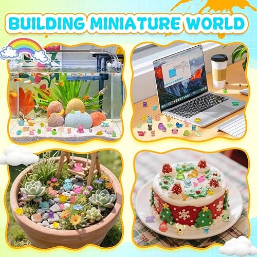 Tardigrade 200pcs Luminous Mini Resin Animals, Tiny Mini Animal Figures to Hide, Miniature Figurines Glow in The Dark Variety Micro Landscape for Potted Plants Garden Aquariums Dollhouse Gift Package thumbnail 6