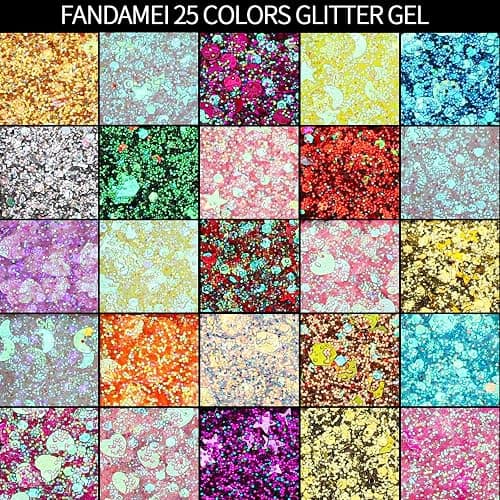 FANDAMEI 25 Colors Face Glitter, Face Glitter for Women Kids Girls, Glitter Gel No Glue Needed, Glitter for Body Hair Halloween Rave Carnival Makeup thumbnail 4