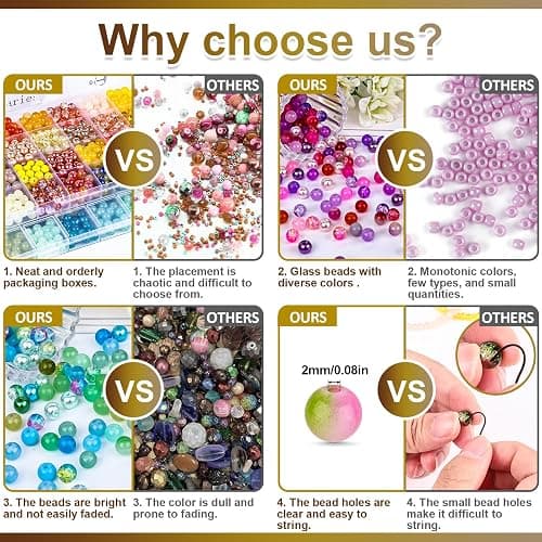 XSEINO About 3600pcs 8mm Glass Beads Making Kit,6Box-144 Colors Dreamy Series Colorful Crystal Beads for Making,DIY Crafts thumbnail 5