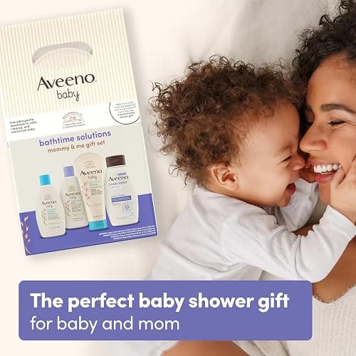 Aveeno Baby Bathtime Solutions Mommy & Me Gift Set, Baby Wash & Shampoo, Calming Bath, Daily Moisturizing Lotion and Stress Relief Body Wash for Mom, Colloidal Oat, Baby Bath Essentials, 4 items thumbnail 3