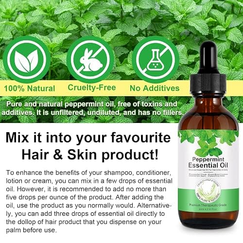 Olio Essenziale di Menta Piperita - Peppermint Oil 60ml per Capelli, Relax e Miscele Corpo thumbnail 6