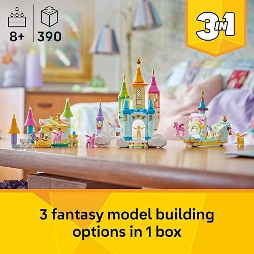 For Zara: LEGO Creator 3 in 1 Unicorn Castle Building Toy for Kids - Unicorn Toy Trio for Girls & Boys, Ages 8+ - Build 3 Pretend Play Toys with 1 Set of Building Blocks - Gift Idea for Birthdays - 31175 thumbnail 2