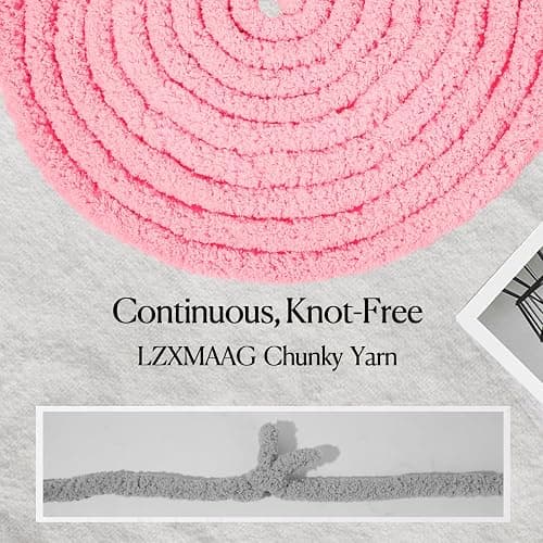 Chunky Yarn for Hand Knitting and Blankets – Super Soft Jumbo Chenille Yarn Pack for Crocheting, Bulky DIY Projects, 8 Skeins(Pink) thumbnail 4