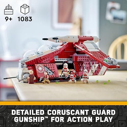 LEGO Star Wars: The Clone Wars Coruscant Guard Gunship 75354 Buildable Star Wars Toy for 9 Year Olds, Gift Idea for Fans Including Chancellor Palpatine, Padme and 3 Clone Trooper Minifigures thumbnail 2
