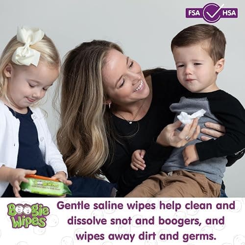 Boogie Wipes Gentle Wet Wipes for Baby and Kids, Face, Hand, Body & Nose, Made with Vitamin E, Aloe, Chamomile and Natural Saline, Fresh Scent, 90 Count thumbnail 2