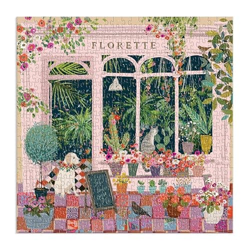 Galison Florette Puzzle, 500 Pieces, 20” x 20” – Floral Jigsaw Puzzle with a Beautiful Illustration by Victoria Ball – Thick Sturdy Pieces, Challenging Family Activity, Makes a Great Gift thumbnail 2