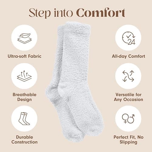 Unboxme Gifts Warm & Cozy Ultra-Luxe Cloud Sock for Women & Men - Super Soft Luxurious Fabric Sleep Socks thumbnail 3