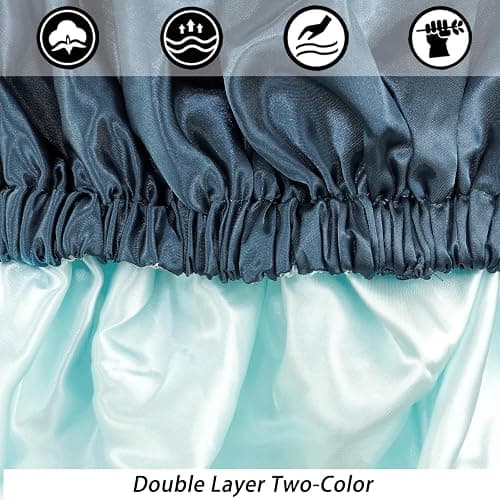 Satin Bonnet Silk Bonnet Hair Bonnet for Sleeping-Slouchy Beanie Hat Satin Sleep Cap for Women's Natural & Curly Hair(Blue Zircon&Purple) thumbnail 6