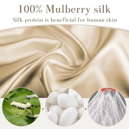 SECZIPE 100% Mulberry Silk Sleep Mask Eye Mask for Women Man with Adjustable Band, for Side Sleeper Blackout Sleep Mask for Travel Rest and Office Large Size (Taupe) thumbnail 3