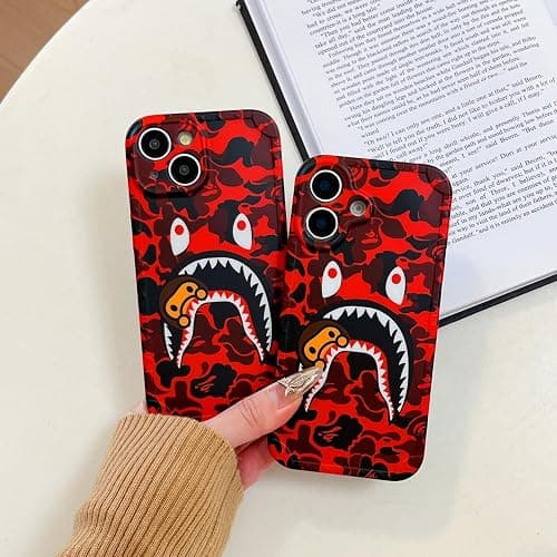 Beefkcase Hoolcase for iPhone 14 6.1 inch Soft Case for Red Shark Face/Shark Teeth Fans Kids Boys, Cartoon Cute Fun Shockproof TPU Protective Non-Slip 6.1 Inch Case for iPhone 14 (H-YU) thumbnail 4