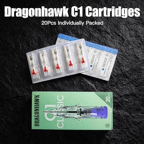 Dragonhawk Tattoo Needle Cartridges - 20PCS Disposable 1209RM Round Magnum Tattoo Needles with Membrane, Professional Cartridge Needles for Shading Work, Compatible with All Rotary Pen Tattoo Machines thumbnail 8