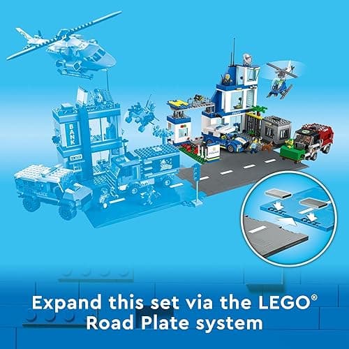 LEGO City Police Station with Van, Garbage Truck & Helicopter Toy 60316, Gifts for 6 Plus Year Old Kids, Boys & Girls with 5 Minifigures and Dog Toy thumbnail 5
