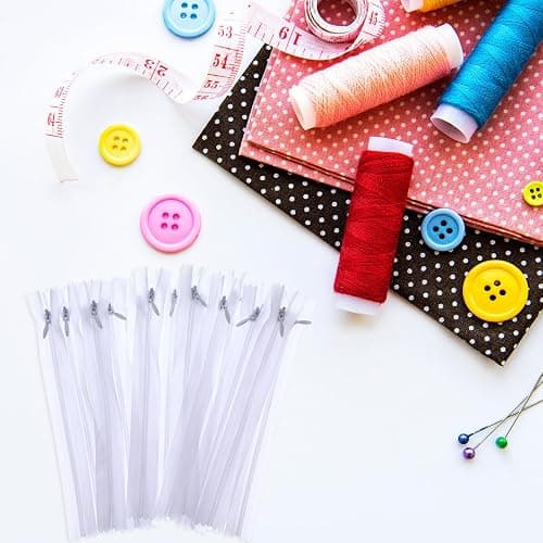 WILLBOND 200 Pieces Nylon Invisible Zippers Sewing Hidden Zippers for Clothes Sewing Crafts, 6 Inch, 8 Inch, 14 Inches, 18 Inches (White) thumbnail 6