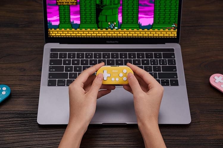 Nargos 8Bitdo Zero 2 Bluetooth Key Chain Sized Mini Controller for Nintendo Switch, Windows, Android and macOS (Yellow Edition) thumbnail 5
