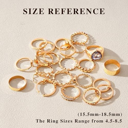 CHICUTIE Gold Knuckle Rings Set For Women Stackable Joint Finger Midi Rings Dainty Cubic Crystal Zirconia Hollow Twist Cute Pack Jewelry Gift thumbnail 7