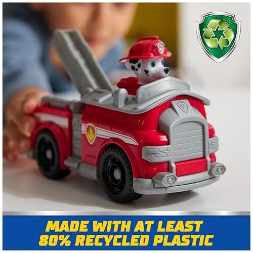 Paw Patrol, Marshall’s Firetruck, Toy Vehicle with Collectible Action Figure, Sustainably Minded Kids Toys for Boys & Girls Ages 3 and Up thumbnail 4
