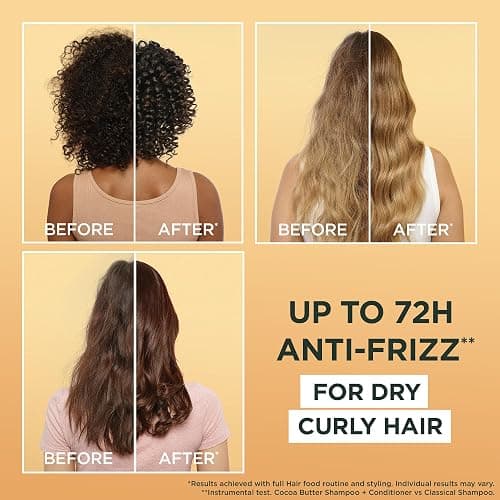 Garnier Hair Food Multi-use Hair Treatment Mask, Cocoa Butter, 400ml | Up to 72H Curl Bounce, Made of 97% Natural Origin Ingredient, No Silicones, No Artificial Colorants, Cruelty Free, Vegan thumbnail 2