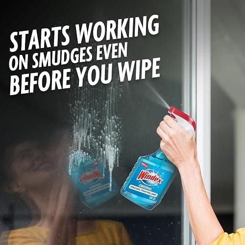 Windex Glass and Window Cleaner Spray Bottle, Packaging Designed to Prevent Leakage and Breaking, Surface Cleaning Spray, Original Blue Scent, 23 Fl Oz thumbnail 6