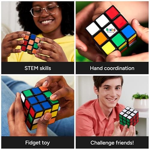 Rubik's Cube The Original 3x3 Puzzle Cube & Brain Teaser Fidget Toy | The World's Best-Known Puzzle, An Iconic STEM Toy That Enhances Spatial Awareness & Algorithmic Thinking Skills, Ages 8+ thumbnail 5