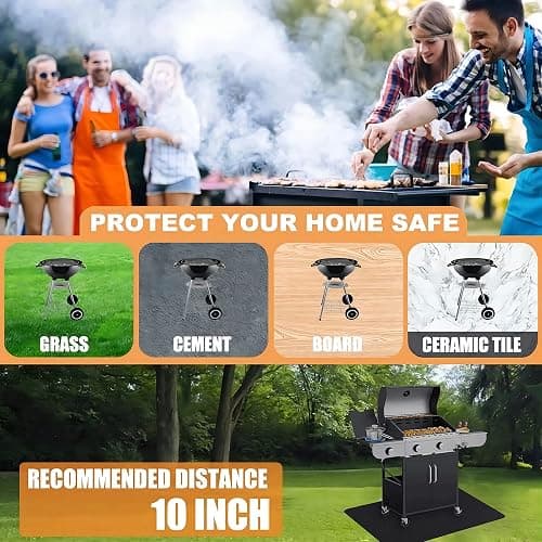 UBeesize Large 65 x 48 inches Under Grill Mat for Outdoor Grill,Double-Sided Fireproof Grill Pad for Fire Pit,Indoor Fireplace Mat Fire Pit Mat,Oil-Proof Waterproof BBQ Protector for Decks and Patios thumbnail 6
