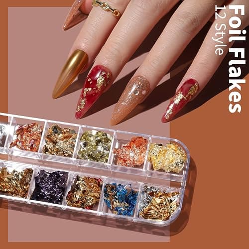 FANDAMEI Nail Art Brushes Set, Nail Art Kit, Nail Design Kit, Nail Art Dotting Pens, Nail Stickers, Butterfly Nail Art Sequins, Nail Foils, Nail Art Flakes Iridescent, Rhinestones For Nails thumbnail 5