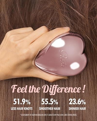 ReFa HEART BRUSH ROSE GOLD | Heart Shaped Detangling Brush for Women | Small Hair Brush for Thick Hair | Hair Detangler Brush Travel thumbnail 3