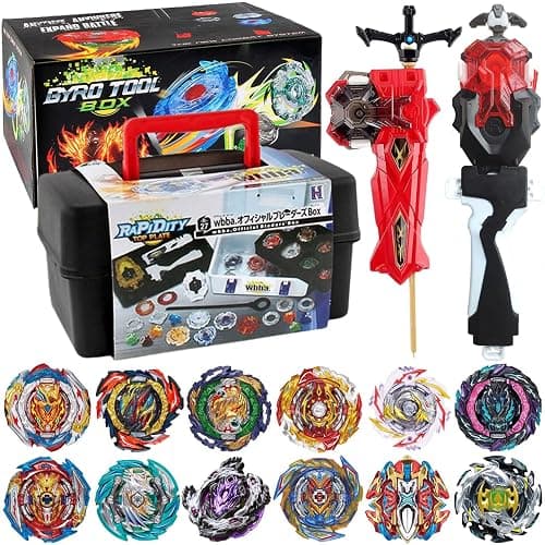 Bey Battling Blade Burst Toy Set, 12 Spinning Burst Gyros 2 Two-Ways Launchers with Grip, Combat Tops Battle Game with Portable Box Gift for Kids Children Boys 6-12 - Image 1