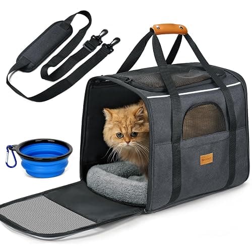 Trasportino per Cani e Gatti, Morpilot Gabbietta Morbida per Animali Domestici, Borsa portabile o a Tracolla in Tessuto da Trasporto Confortevole, Borsa Ripiegabile Viaggio Sull' Aereo - Image 1