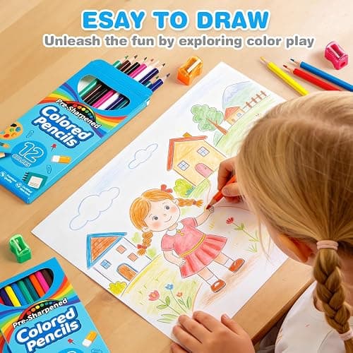 Jyusmile 432 Count Colored Pencils Bulk, Pre-sharpened Coloring Pencils for Kids, 36 Pack 12 Assorted Colors with Sharpener, Bulk School Supplies for Teachers, Classroom Prizes, Drawing Art Supplies thumbnail 6