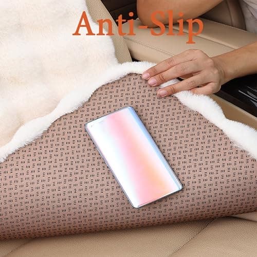EDVKLNG Luxury Thickened Plush Car Seat Cushion Set,Soft Fluffy Protector Warm Faux Rabbit Fur Non-Slip Front and Back Seat Covers (Pink,11pcs) thumbnail 6