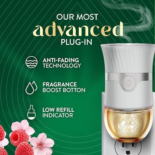 Air Wick Plug-In Scented Oil Refills, 4 Count, Cherry Blossom & Raspberry, Air Fresheners, Essential Oils thumbnail 6