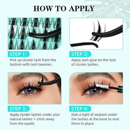Lash Clusters Kit 168pcs Manga Lash Extension Kit Anime Cluster Lashes Natural Look with Waterproof Lash Bond and Seal Lashes Wet Look Ultra-Thin Invisible Lash Band(Autumn Leaves-Kit,D-10-18mm) thumbnail 5